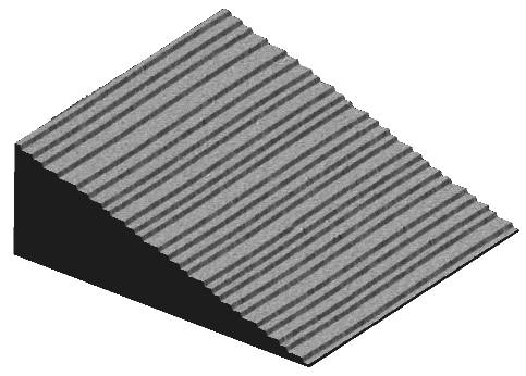 3D view of a stepped surface.